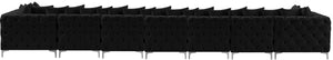 Tremblay Velvet / Engineered Wood / Metal / Foam Contemporary Black Velvet Modular Sectional - 228" W x 69" D x 33" H