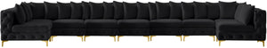 Tremblay Velvet / Engineered Wood / Metal / Foam Contemporary Black Velvet Modular Sectional - 228" W x 69" D x 33" H