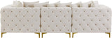 Tremblay Velvet / Engineered Wood / Metal / Foam Contemporary Cream Velvet Modular Sofa - 108" W x 39" D x 33" H