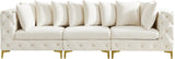 Tremblay Velvet / Engineered Wood / Metal / Foam Contemporary Cream Velvet Modular Sofa - 108" W x 39" D x 33" H