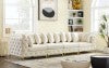 Tremblay Velvet / Engineered Wood / Metal / Foam Contemporary Cream Velvet Modular Sofa - 138" W x 39" D x 33" H