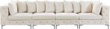 Tremblay Velvet / Engineered Wood / Metal / Foam Contemporary Cream Velvet Modular Sofa - 138" W x 39" D x 33" H