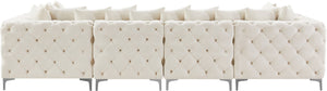 Tremblay Velvet / Engineered Wood / Metal / Foam Contemporary Cream Velvet Modular Sectional - 138" W x 69" D x 33" H