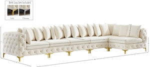 Tremblay Velvet / Engineered Wood / Metal / Foam Contemporary Cream Velvet Modular Sectional - 168" W x 69" D x 33" H