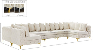 Tremblay Velvet / Engineered Wood / Metal / Foam Contemporary Cream Velvet Modular Sectional - 168" W x 69" D x 33" H