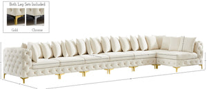 Tremblay Velvet / Engineered Wood / Metal / Foam Contemporary Cream Velvet Modular Sectional - 198" W x 69" D x 33" H