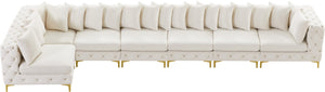 Tremblay Velvet / Engineered Wood / Metal / Foam Contemporary Cream Velvet Modular Sectional - 198" W x 69" D x 33" H