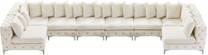 Tremblay Velvet / Engineered Wood / Metal / Foam Contemporary Cream Velvet Modular Sectional - 198" W x 69" D x 33" H