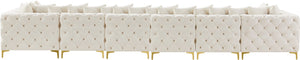 Tremblay Velvet / Engineered Wood / Metal / Foam Contemporary Cream Velvet Modular Sectional - 198" W x 69" D x 33" H