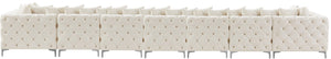 Tremblay Velvet / Engineered Wood / Metal / Foam Contemporary Cream Velvet Modular Sectional - 228" W x 69" D x 33" H