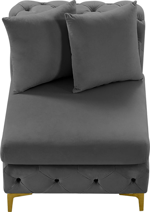 Tremblay Velvet / Engineered Wood / Metal / Foam Contemporary Grey Velvet Armless Chair - 30" W x 39" D x 33" H