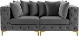 Tremblay Velvet / Engineered Wood / Metal / Foam Contemporary Grey Velvet Modular Sofa - 78" W x 39" D x 33" H