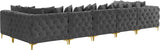 Tremblay Velvet / Engineered Wood / Metal / Foam Contemporary Grey Velvet Modular Sectional - 168" W x 69" D x 33" H