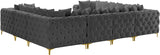 Tremblay Velvet / Engineered Wood / Metal / Foam Contemporary Grey Velvet Modular Sectional - 138" W x 108" D x 33" H