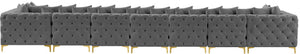 Tremblay Velvet / Engineered Wood / Metal / Foam Contemporary Grey Velvet Modular Sectional - 228" W x 69" D x 33" H