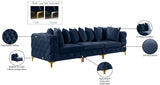 Tremblay Velvet / Engineered Wood / Metal / Foam Contemporary Navy Velvet Modular Sofa - 108" W x 39" D x 33" H
