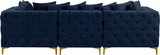 Tremblay Velvet / Engineered Wood / Metal / Foam Contemporary Navy Velvet Modular Sofa - 108" W x 39" D x 33" H