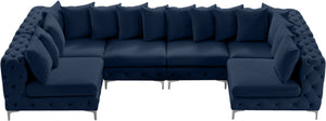 Tremblay Velvet / Engineered Wood / Metal / Foam Contemporary Navy Velvet Modular Sectional - 138" W x 69" D x 33" H
