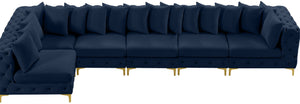 Tremblay Velvet / Engineered Wood / Metal / Foam Contemporary Navy Velvet Modular Sectional - 168" W x 69" D x 33" H