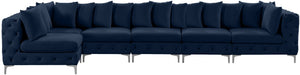 Tremblay Velvet / Engineered Wood / Metal / Foam Contemporary Navy Velvet Modular Sectional - 168" W x 69" D x 33" H