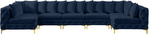 Tremblay Velvet / Engineered Wood / Metal / Foam Contemporary Navy Velvet Modular Sectional - 168" W x 69" D x 33" H