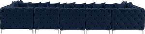 Tremblay Velvet / Engineered Wood / Metal / Foam Contemporary Navy Velvet Modular Sectional - 168" W x 69" D x 33" H