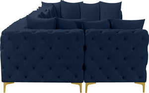 Tremblay Velvet / Engineered Wood / Metal / Foam Contemporary Navy Velvet Modular Sectional - 168" W x 69" D x 33" H