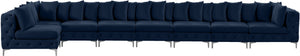 Tremblay Velvet / Engineered Wood / Metal / Foam Contemporary Navy Velvet Modular Sectional - 228" W x 69" D x 33" H
