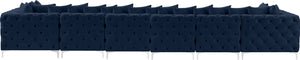 Tremblay Velvet / Engineered Wood / Metal / Foam Contemporary Navy Velvet Modular Sectional - 198" W x 69" D x 33" H