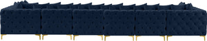 Tremblay Velvet / Engineered Wood / Metal / Foam Contemporary Navy Velvet Modular Sectional - 198" W x 69" D x 33" H