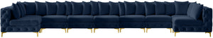 Tremblay Velvet / Engineered Wood / Metal / Foam Contemporary Navy Velvet Modular Sectional - 228" W x 69" D x 33" H