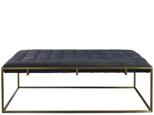 Universal Furniture Accents Travers Cocktail Ottoman Black Leather 687514-653-UNIVERSAL