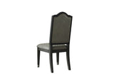 House Beatrice Transitional Side Chair (Set-2) Two Tone Gray Fabric(#ABE-92) & Charcoal Finish 68812-ACME