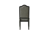 House Beatrice Transitional Side Chair (Set-2) Two Tone Gray Fabric(#ABE-92) & Charcoal Finish 68812-ACME