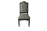 House Beatrice Transitional Side Chair (Set-2) Two Tone Gray Fabric(#ABE-92) & Charcoal Finish 68812-ACME