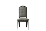 House Beatrice Transitional Side Chair (Set-2) Two Tone Gray Fabric(#ABE-92) & Charcoal Finish 68812-ACME