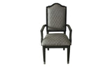 House Beatrice Transitional Arm Chair (Set-2) Two Tone Gray Fabric(#ABE-92) & Charcoal Finish 68813-ACME