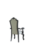 House Delphine Transitional Arm Chair (Set-2) Two Tone Ivory Fabric(#CX19141-1), Beige PU(#G02) & Charcoal Finish 68833-ACME