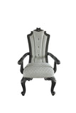 House Delphine Transitional Arm Chair (Set-2) Two Tone Ivory Fabric(#CX19141-1), Beige PU(#G02) & Charcoal Finish 68833-ACME