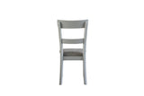 House Marchese Transitional Side Chair (Set-2) Two Tone Gray Fabric(#ABE-92) & Pearl Gray Finish 68862-ACME