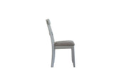 House Marchese Transitional Side Chair (Set-2) Two Tone Gray Fabric(#ABE-92) & Pearl Gray Finish 68862-ACME