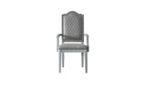 House Marchese Transitional Arm Chair (Set-2) Two Tone Gray Fabric(#ABE-92) & Pearl Gray Finish 68863-ACME