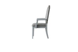 House Marchese Transitional Arm Chair (Set-2) Two Tone Gray Fabric(#ABE-92) & Pearl Gray Finish 68863-ACME