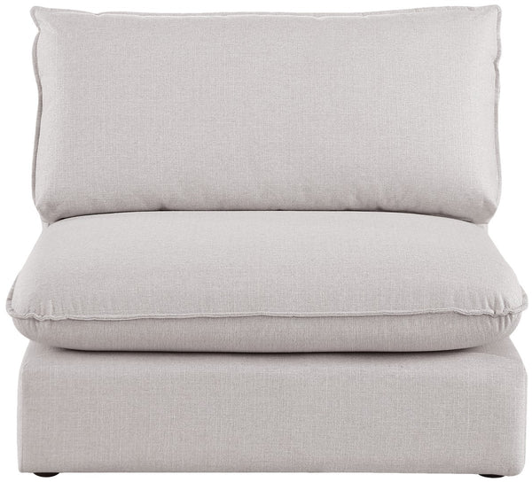 Mackenzie Linen Textured Fabric / Engineered Wood / Foam Contemporary Beige Durable Linen Textured Armless - 40" W x 40" D x 35" H