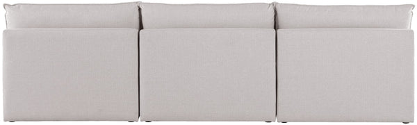 Mackenzie Linen Textured Fabric / Engineered Wood / Foam Contemporary Beige Durable Linen Textured Modular Sofa - 120" W x 40" D x 35" H