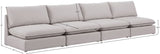 Mackenzie Linen Textured Fabric / Engineered Wood / Foam Contemporary Beige Durable Linen Textured Modular Sofa - 160" W x 40" D x 35" H