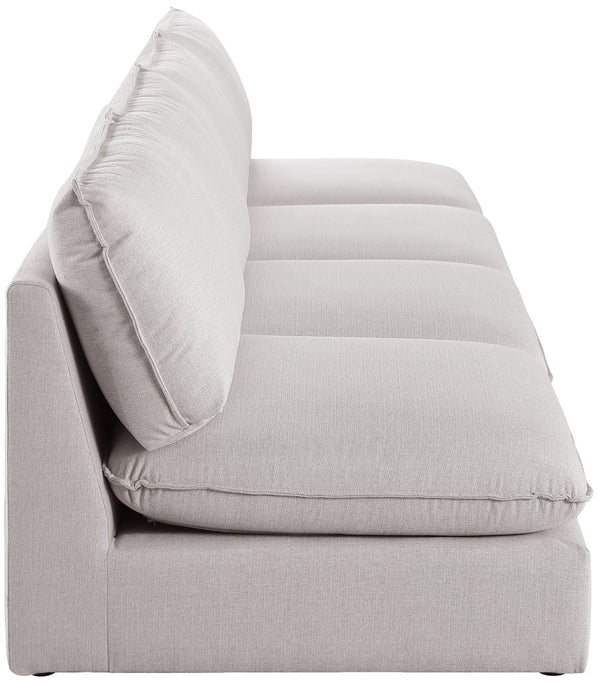 Mackenzie Linen Textured Fabric / Engineered Wood / Foam Contemporary Beige Durable Linen Textured Modular Sofa - 160" W x 40" D x 35" H