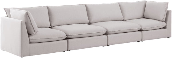 Mackenzie Linen Textured Fabric / Engineered Wood / Foam Contemporary Beige Durable Linen Textured Modular Sofa - 160" W x 40" D x 35" H