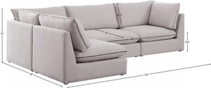 Mackenzie Linen Textured Fabric / Engineered Wood / Foam Contemporary Beige Durable Linen Textured Modular Sectional - 120" W x 80" D x 35" H