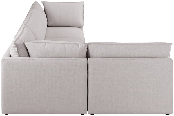 Mackenzie Linen Textured Fabric / Engineered Wood / Foam Contemporary Beige Durable Linen Textured Modular Sectional - 120" W x 80" D x 35" H